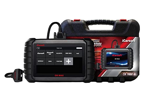 iCarsoft CR Max + Free Screen Protector - Professional Multibrand Automotive Diagnostic Scanner - Read/Erase Faults Codes - Reset Oil Service - Coding & Programming